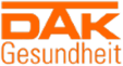 Logo der DAK Gesundheit in orangefarbener Schrift auf weißem Hintergrund.