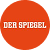 Logo von "Der Spiegel" in einem runden, rot hinterlegten Design.